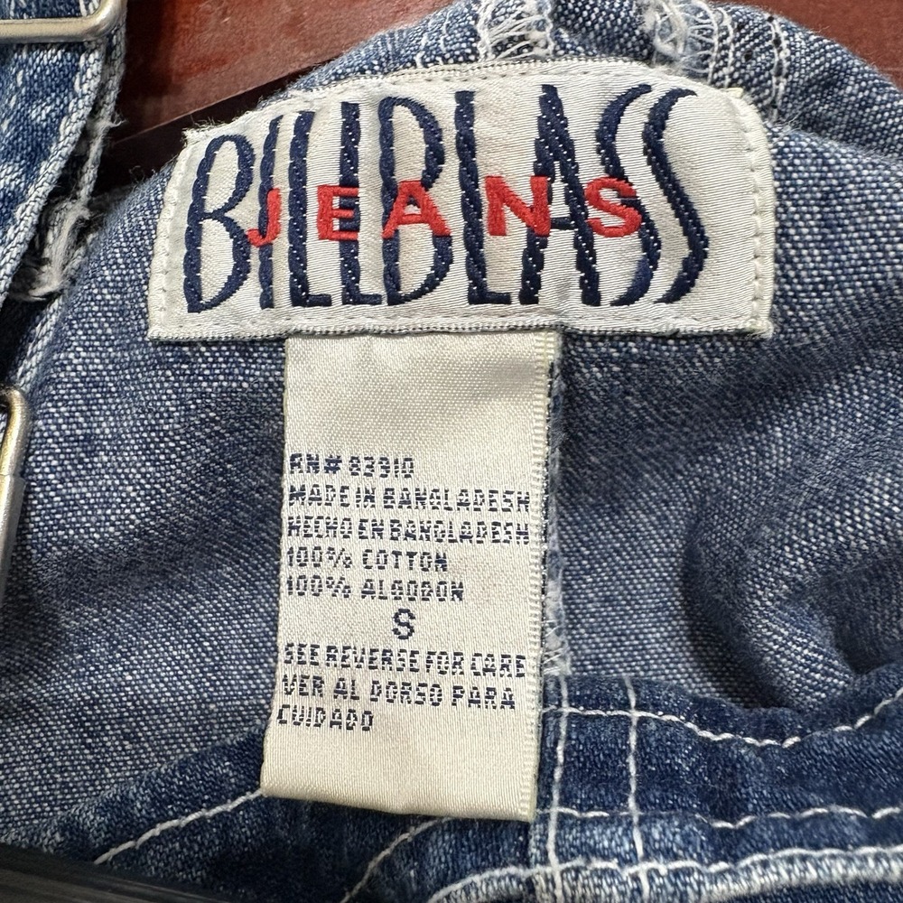 Vintage Bill Blass Jeans Denim Overall Dress Midi Pockets XS S - Picture 9 of 13